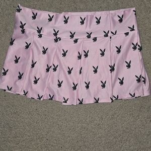 PLAYBOY Light Pink Mini Skirt with Black Bunny Print